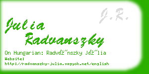 julia radvanszky business card